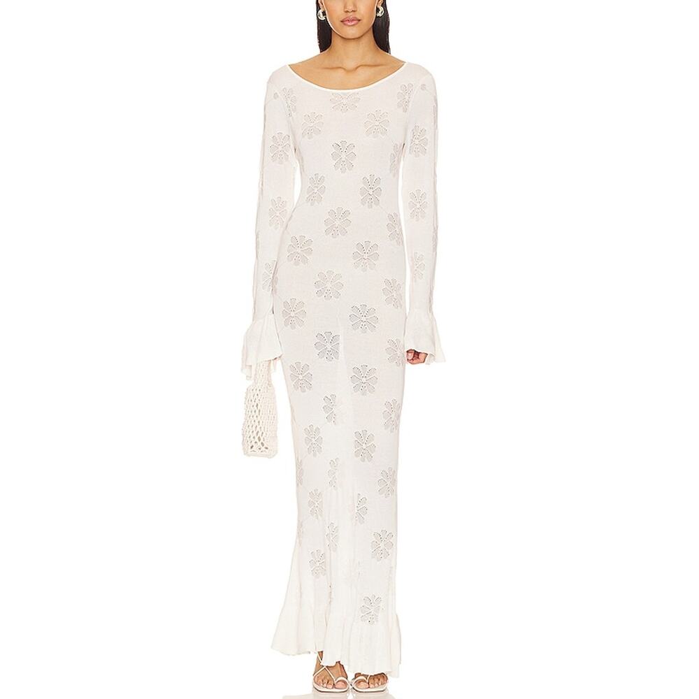 Asta Resort Elegant Venetian White Rafaella Maxi Dress Size L